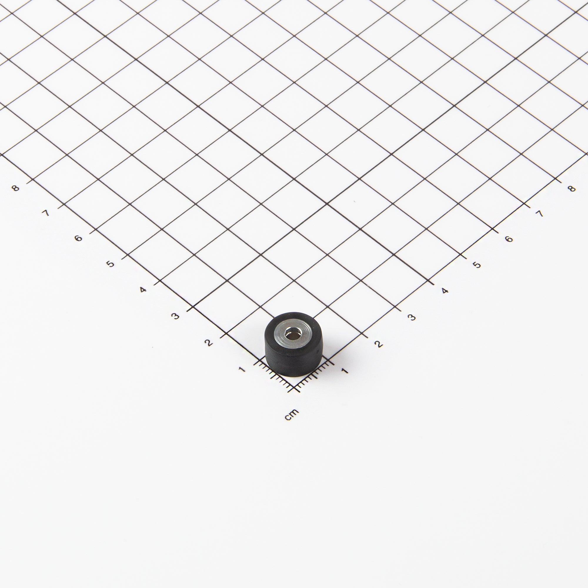 Gummierter schwarzer Magnet Ø12x7mm mit konischer Senkung