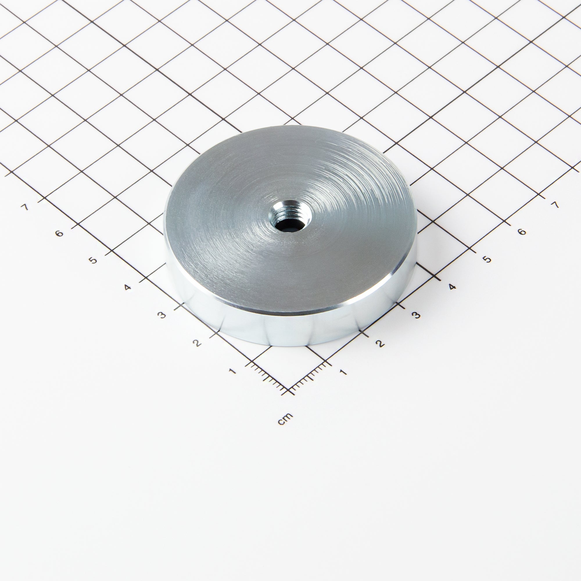 Neodym Topfmagnet mit Innengewinde M8 in der Abmessung Ø50x10mm