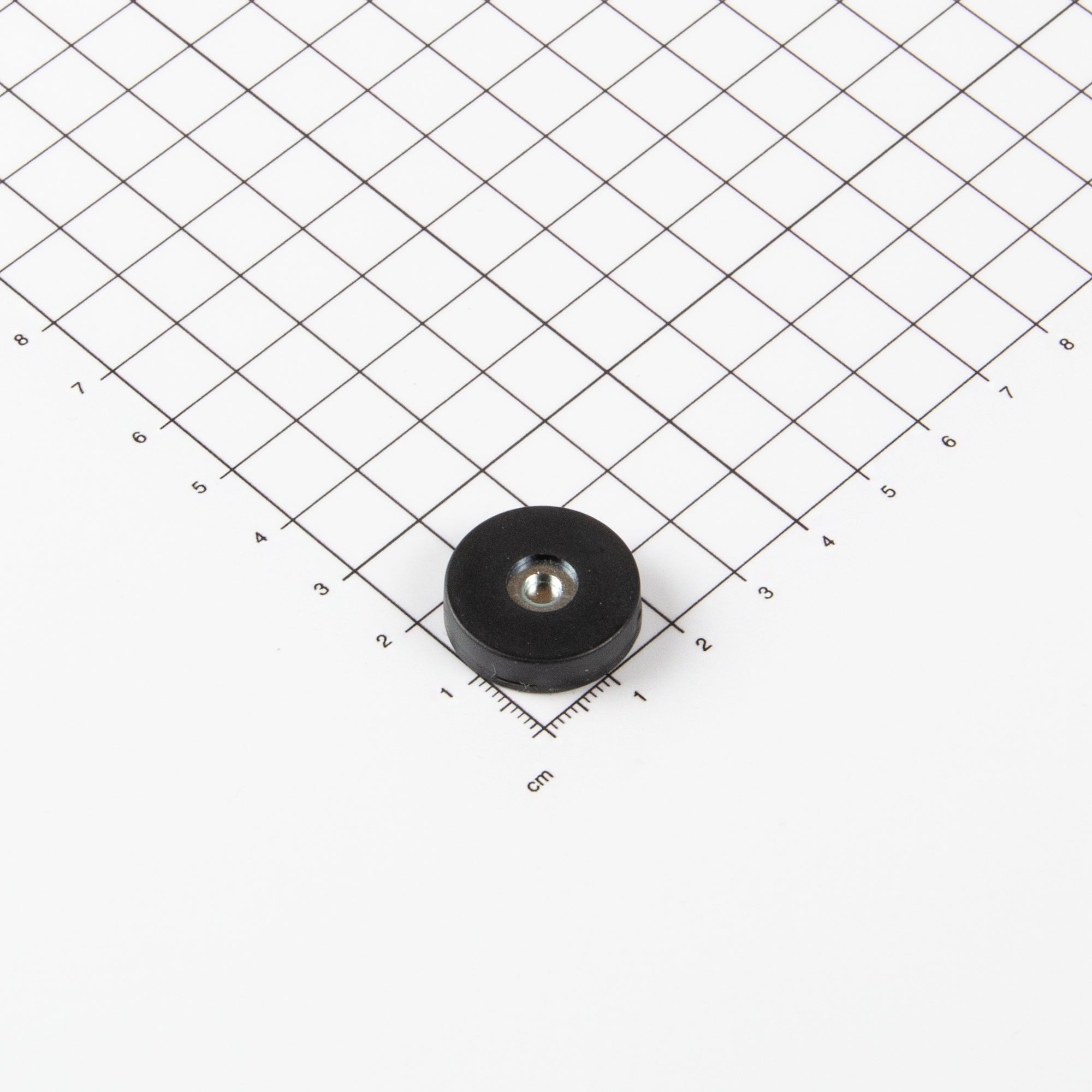 Gummierter Neodym-Magnet Ø22x6mm zum Kleben