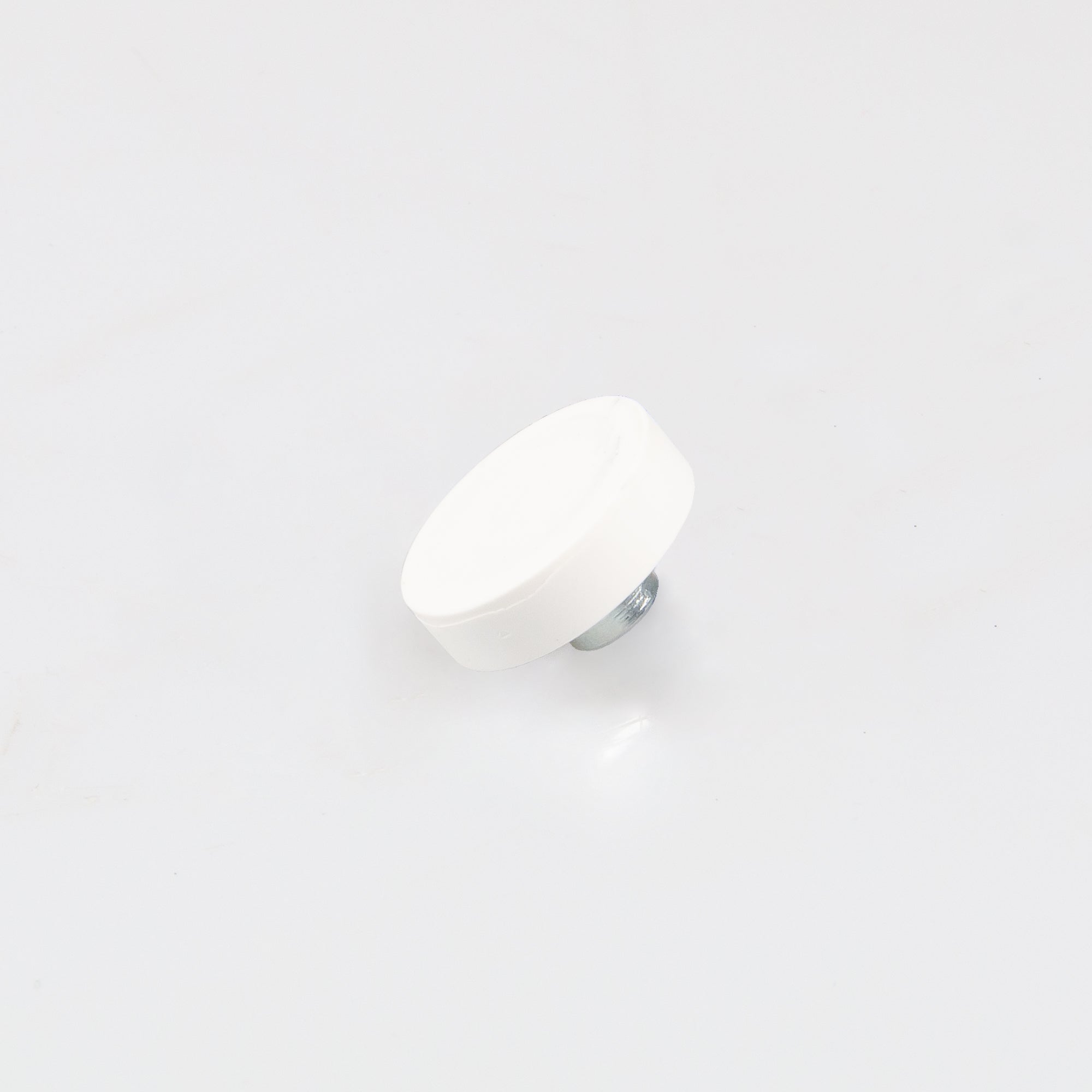 Gummiertes weißes Magnetsystem Ø22x6mm mit Gewindebuchse M4 Haftfläche