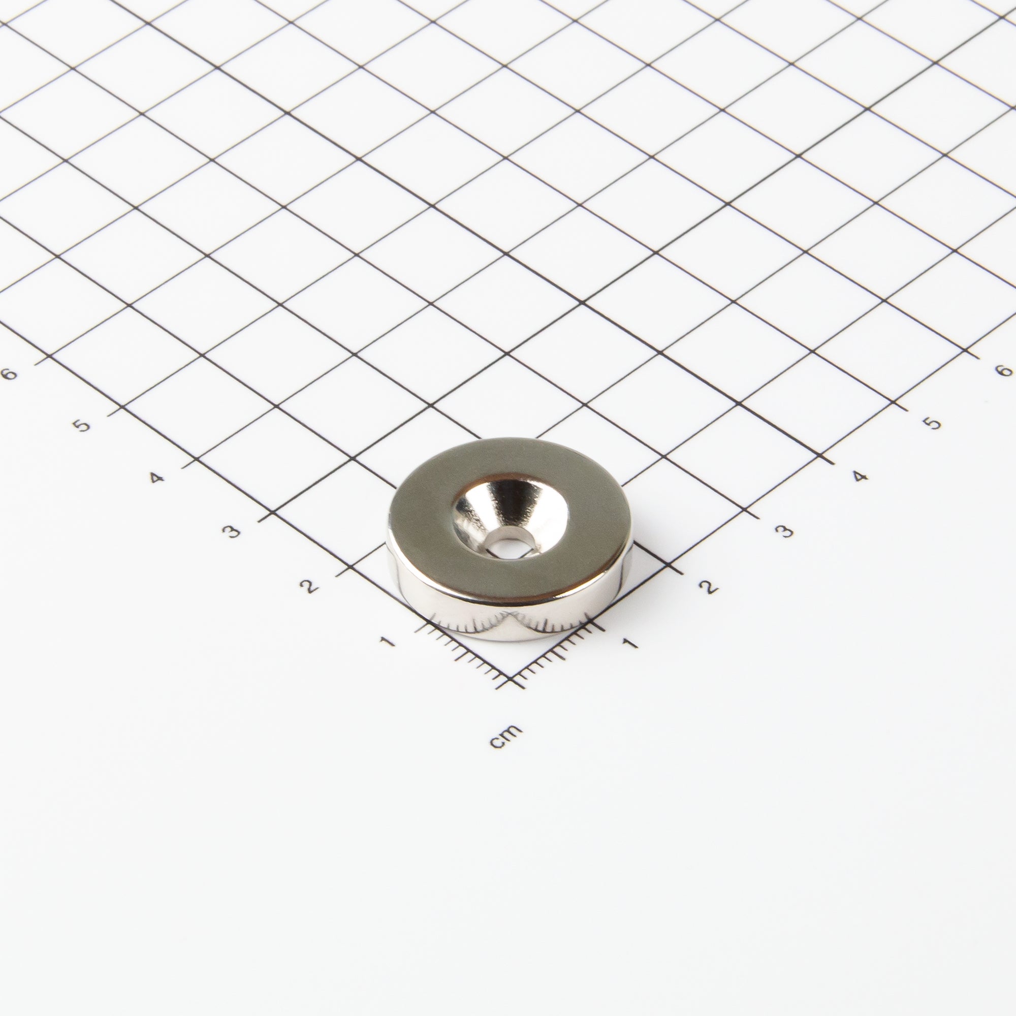 Neodym Ringmagnet mit konischer Senkbohrung Ø22xØ4,5x5mm