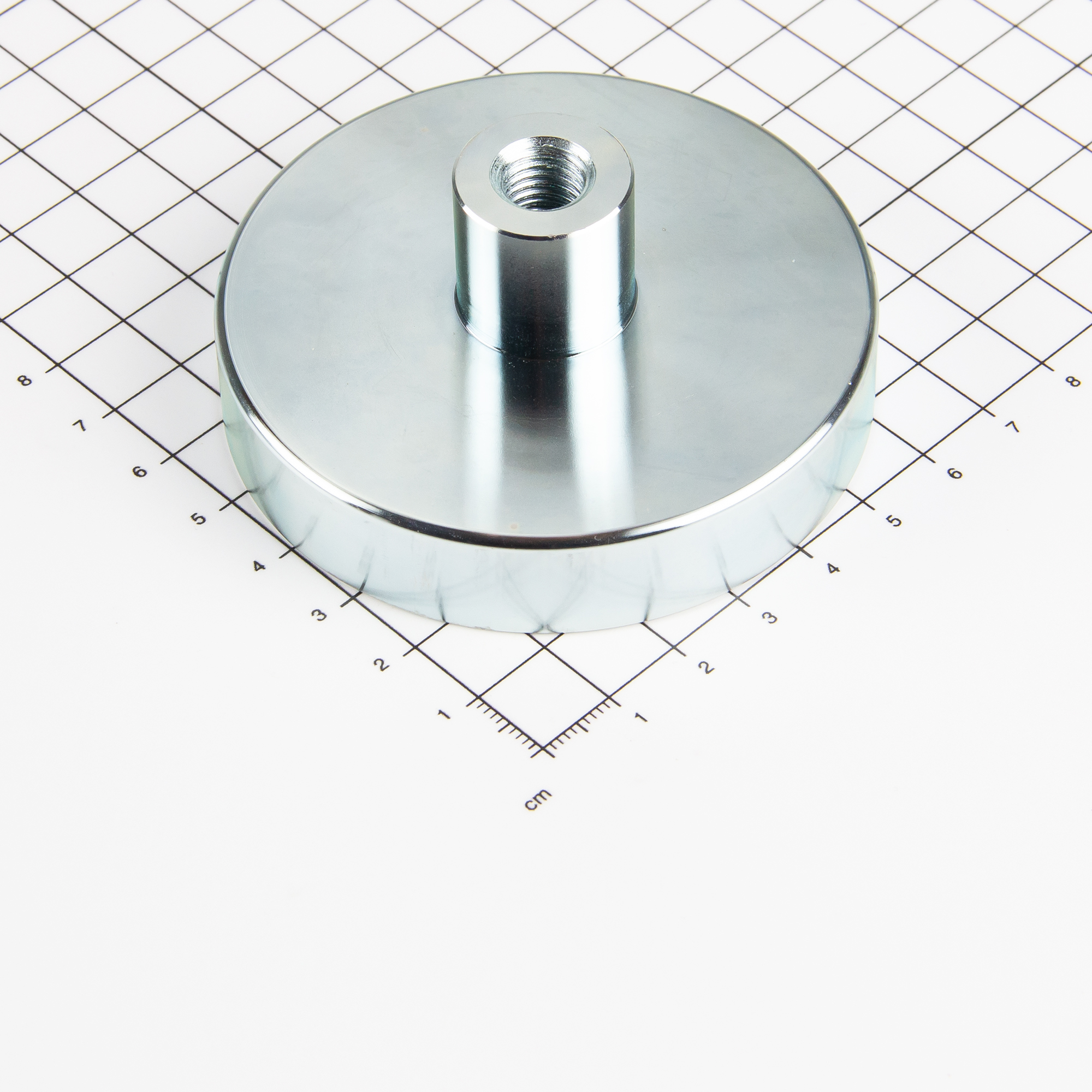 Neodym Topfmagnet mit Gewindebuchse Ø75x15mm