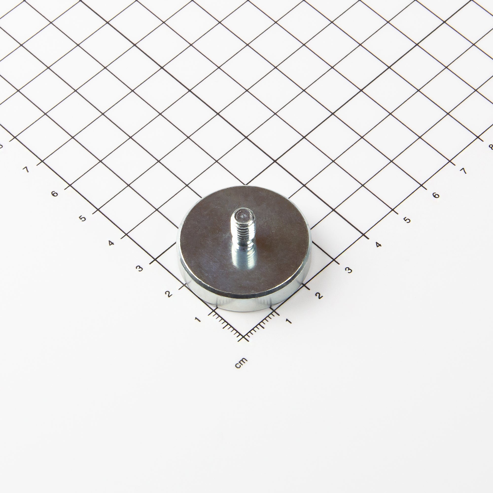 Neodym Flachgreifer mit Gewindezapfen M6 und der Abmessung Ø32x7mm