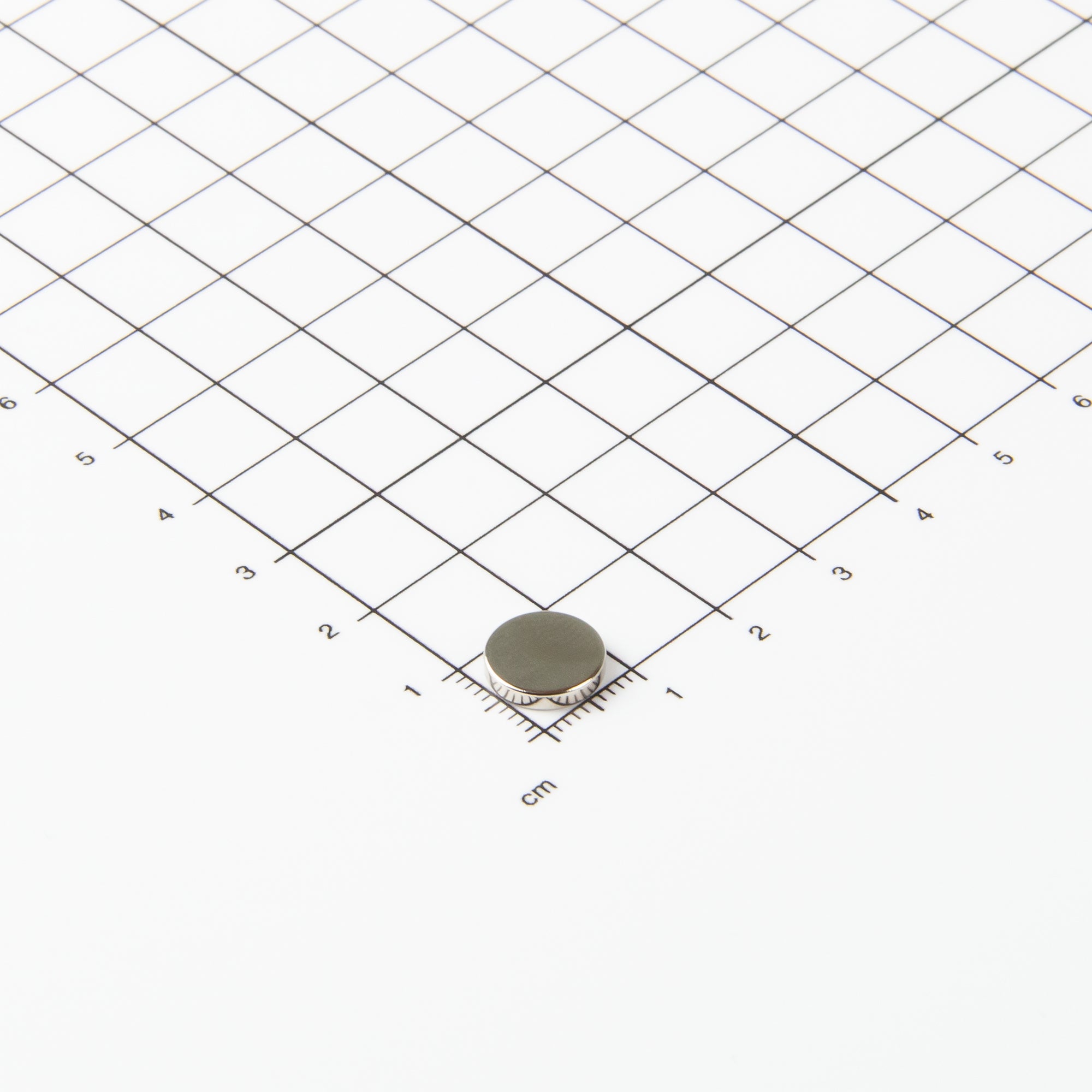 Flacher Scheibenmagnet aus Neodym mit der Abmessung Ø10x3mm
