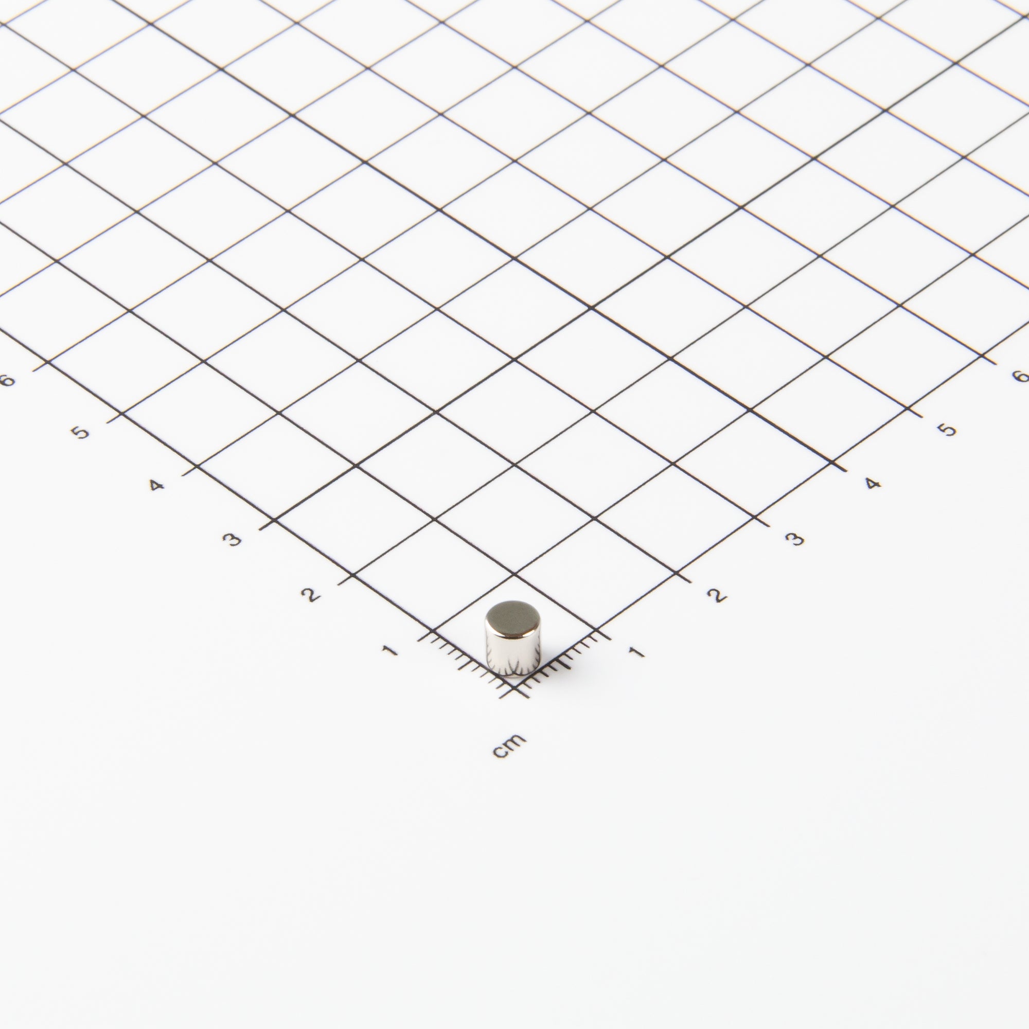 Flacher Scheibenmagnet aus Neodym mit der Abmessung Ø5x5mm