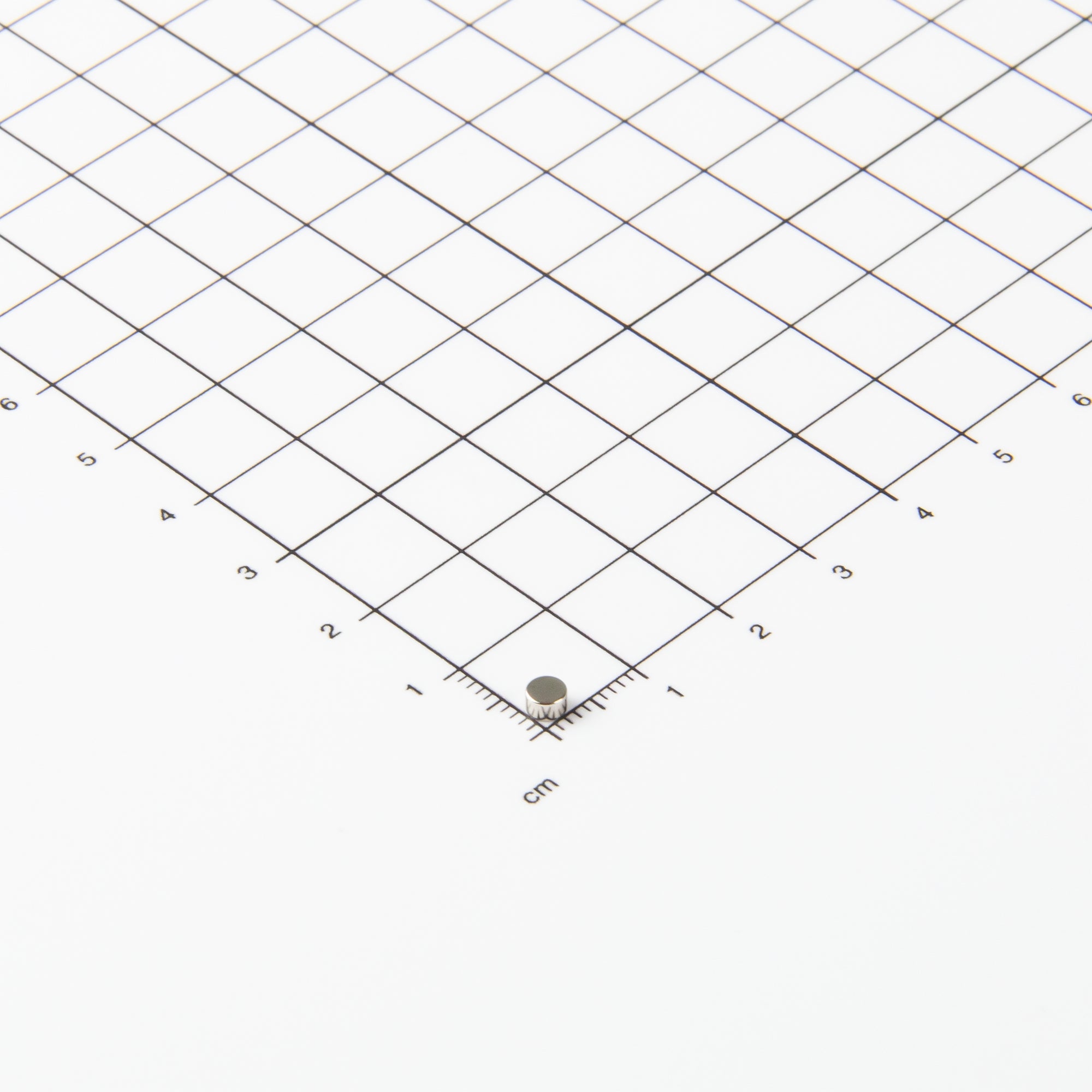 Flacher Scheibenmagnet aus Neodym mit der Abmessung Ø3,5x2mm