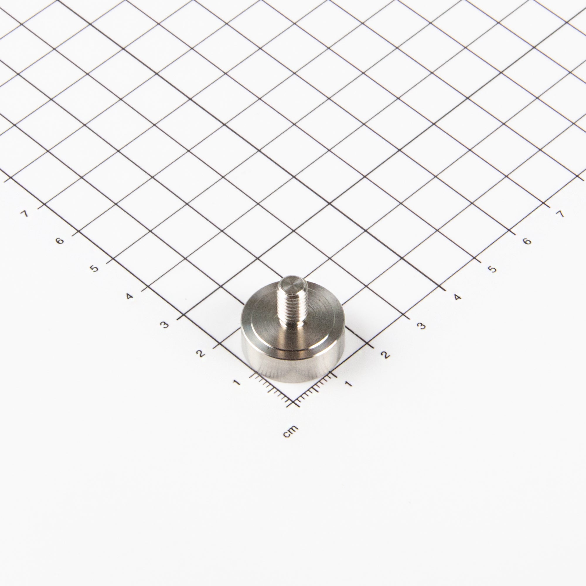 Flachgreifer aus SamCo dichtgeschweißt Ø20x7,5mm mit Gewindezapfen M6