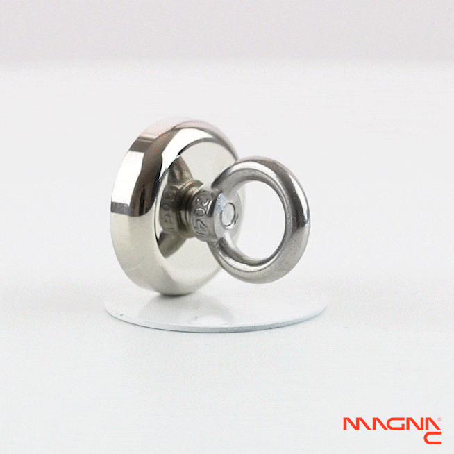 Neodym-Flachgreifer Ø32x7,8mm mit Öse 360° Darstellung