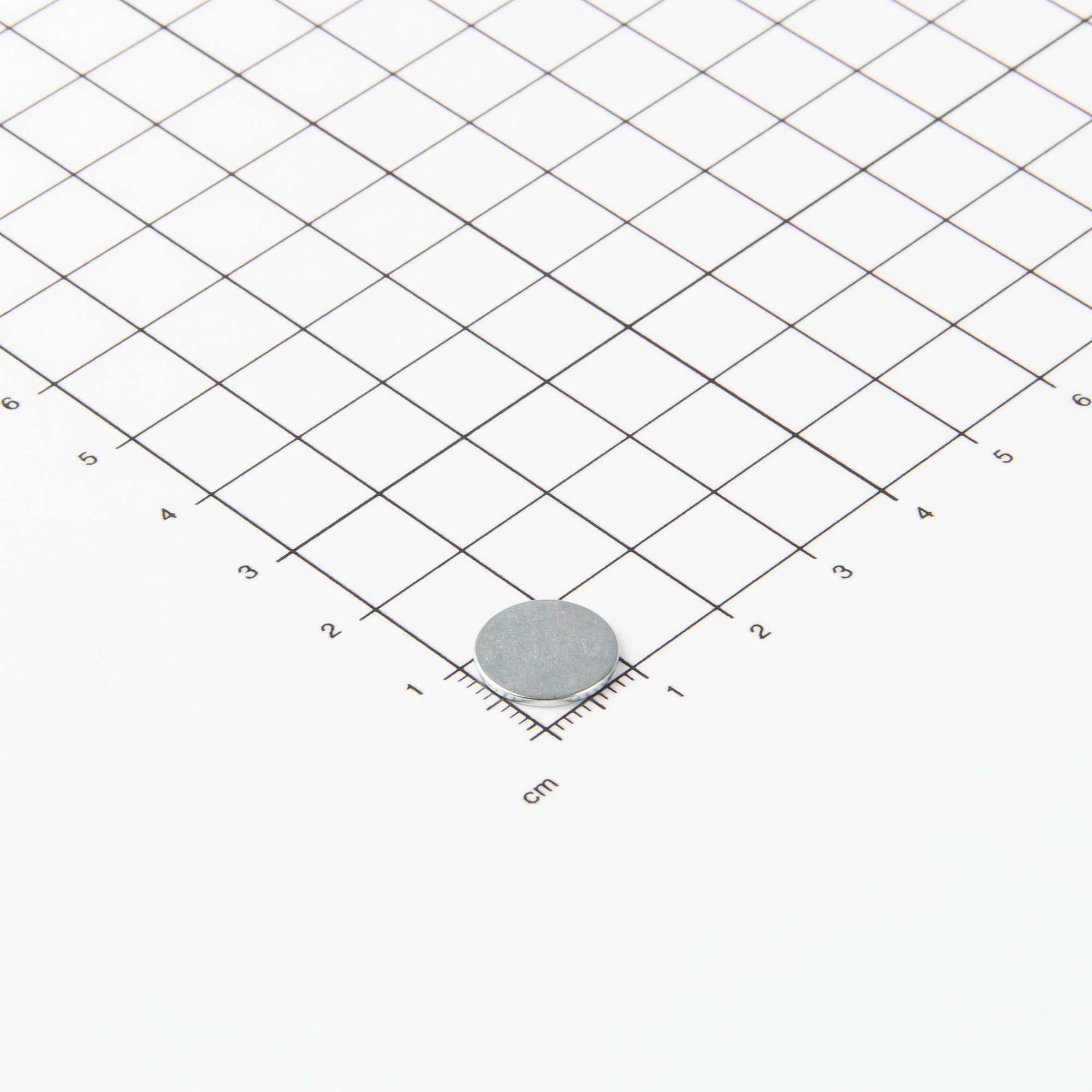Flacher Scheibenmagnet aus Neodym mit der Abmessung Ø12x1mm