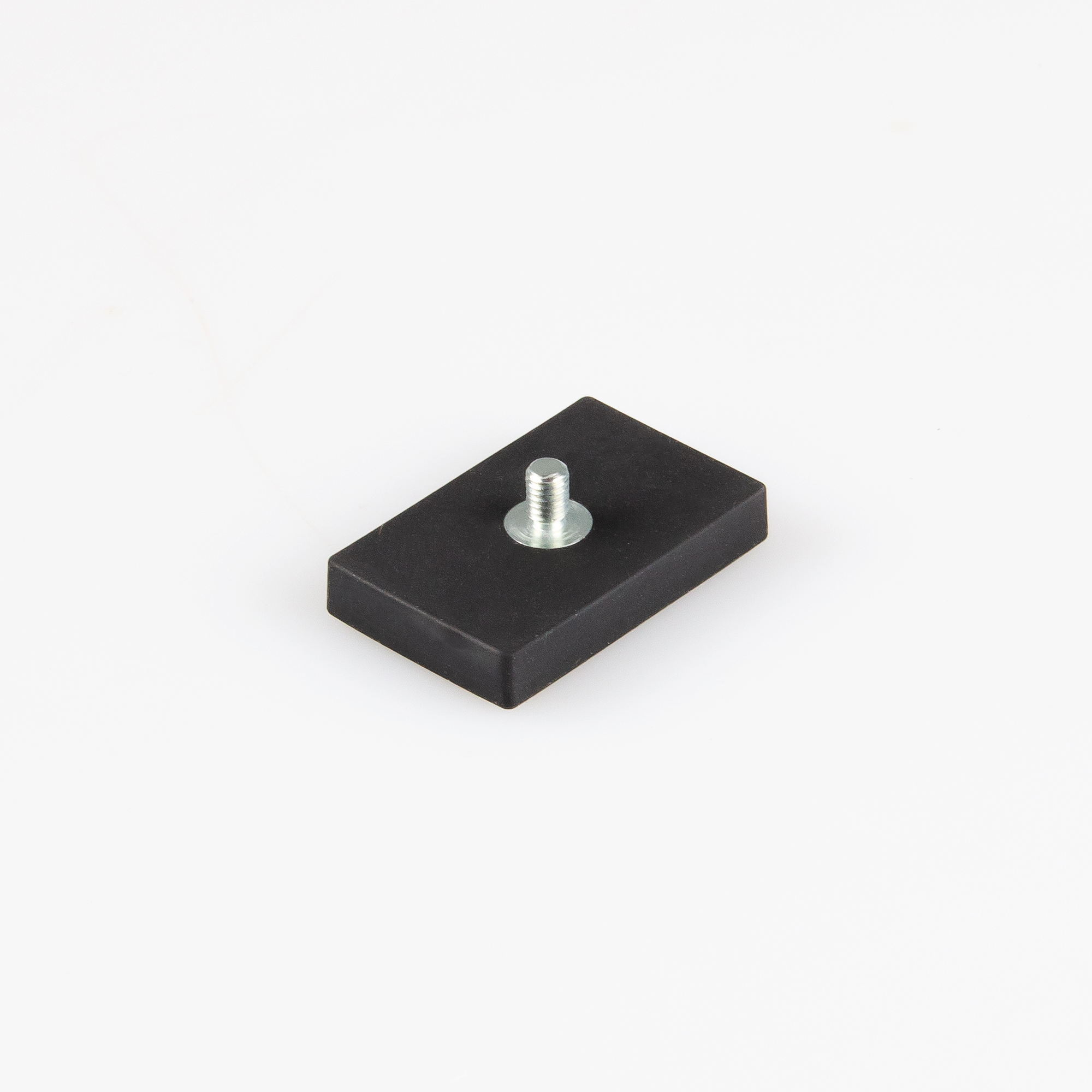 Gummierter Magnet mit Gewindezapfen M4