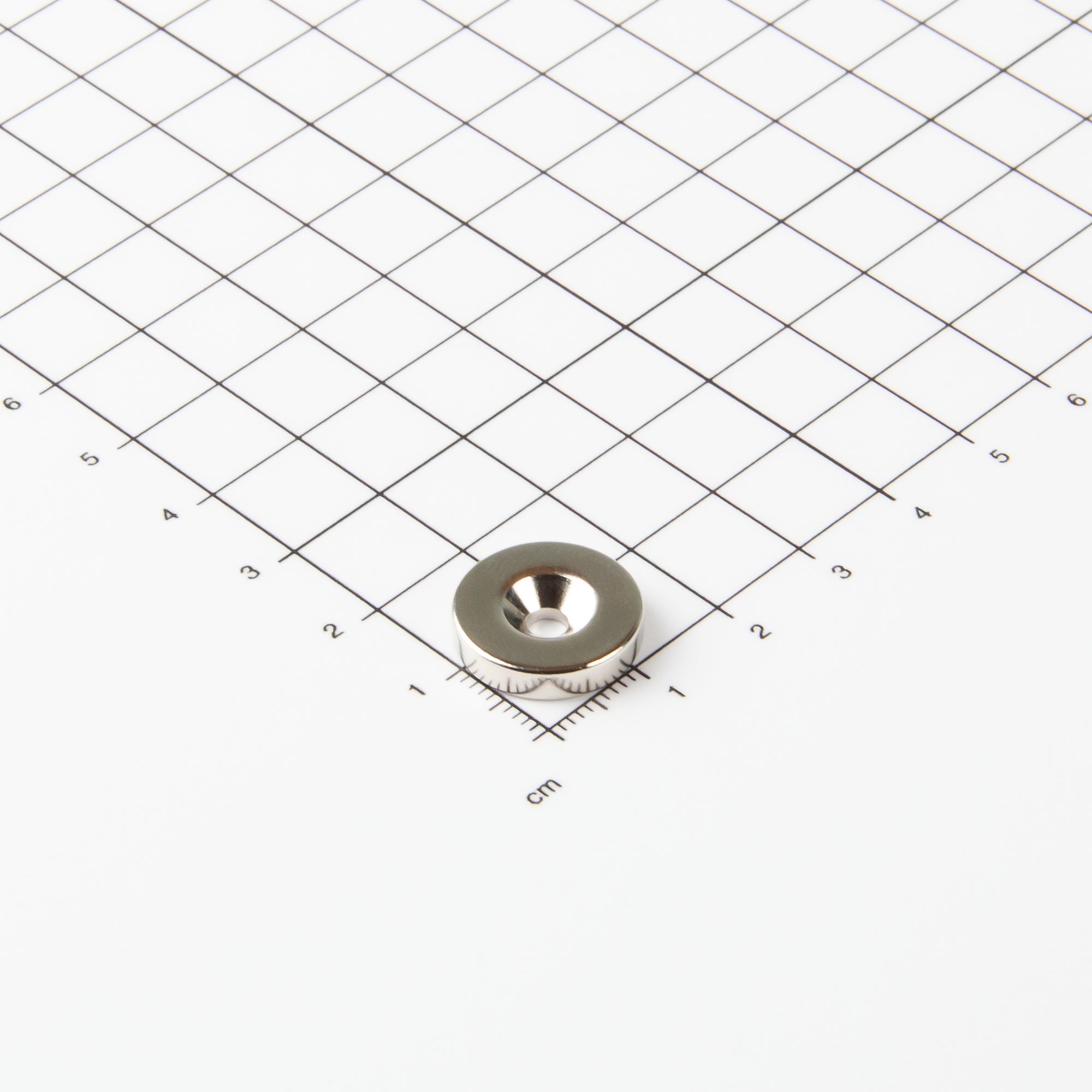 Neodym Ringmagnet mit konischer Senkbohrung Ø16xØ3,5x3,5mm